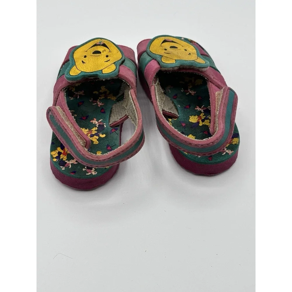 Vintage Winnie The Pooh Shoes Sandals Size 5C‎ Disney 90s Y2K Pink Teal